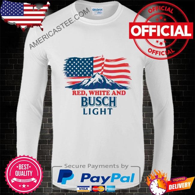 Red white and busch light us flag patriotic beer shirt