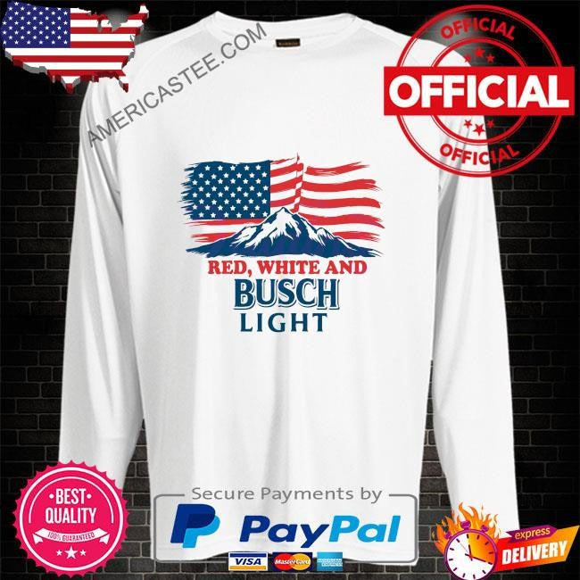 Red white and busch light us flag patriotic beer shirt