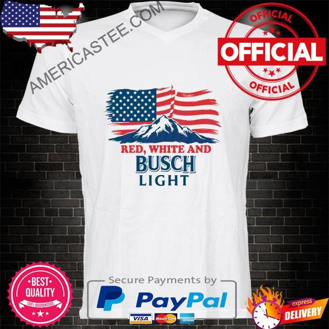 Red white and busch light us flag patriotic beer shirt