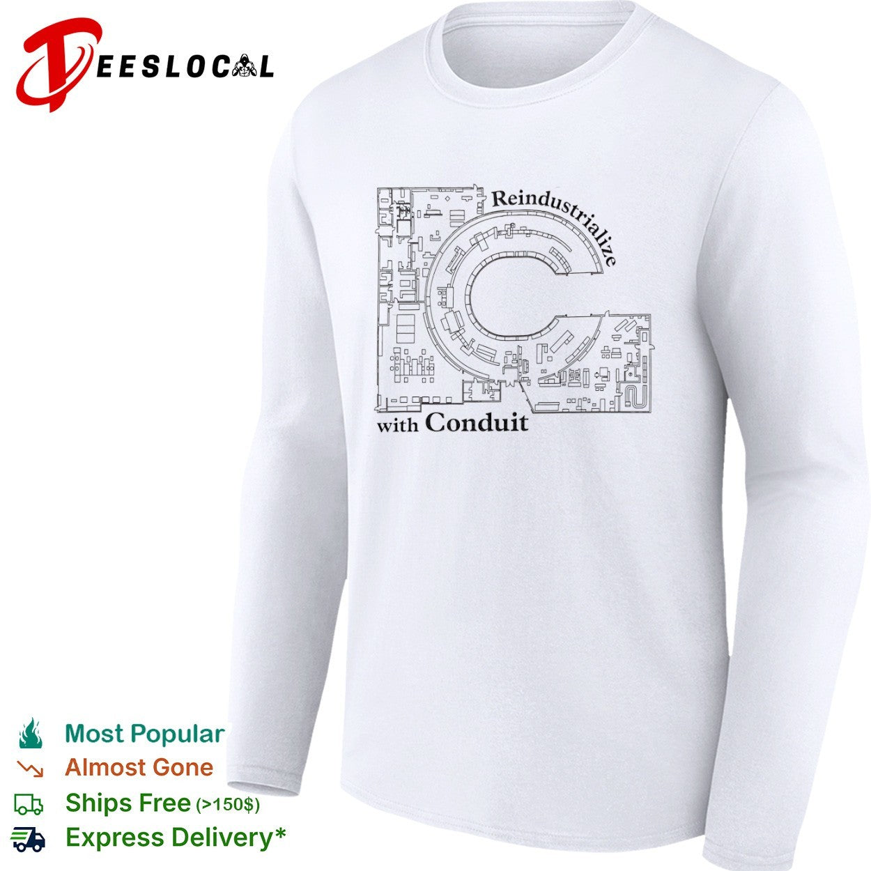 Reindustrialize with Conduit Floor Plan shirt