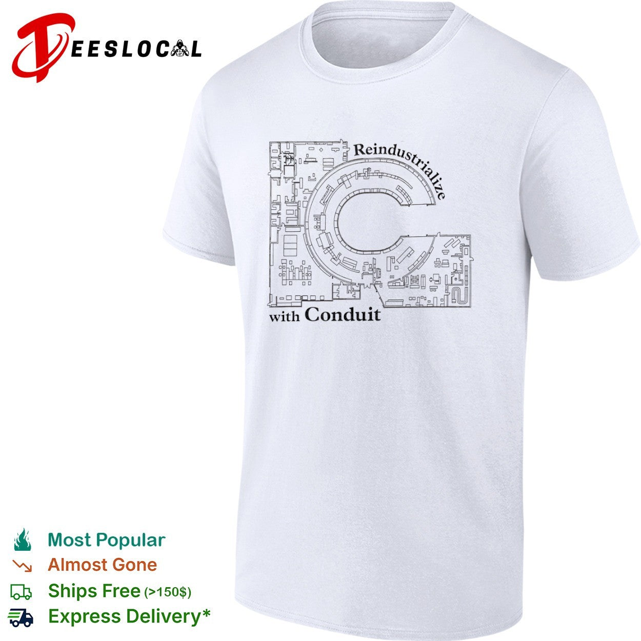 Reindustrialize with Conduit Floor Plan shirt
