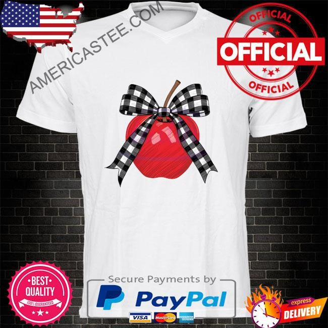 Retro teacher checker coquette bow back to school shirt