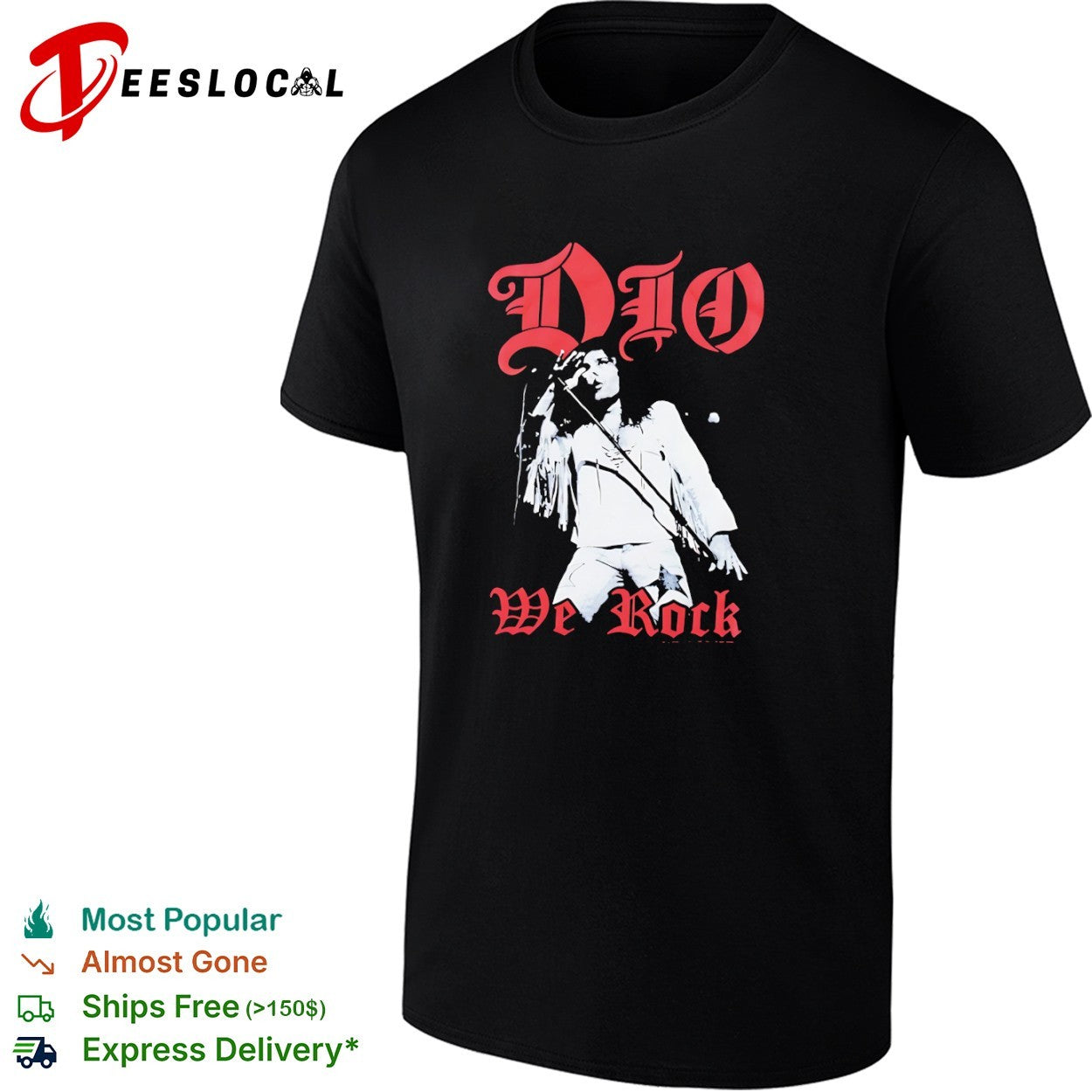Ronnie James Dio we rock singer shirt