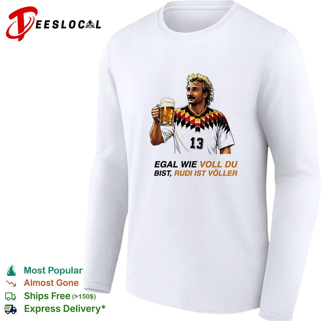 Rudi Voller Germany football 1990 beer pun vintage shirt