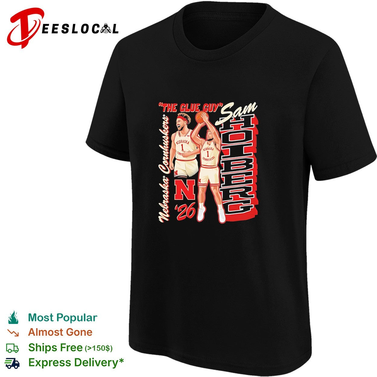 Sam Holberg Nebraska Cornhuskers the glue guy basketball shirt