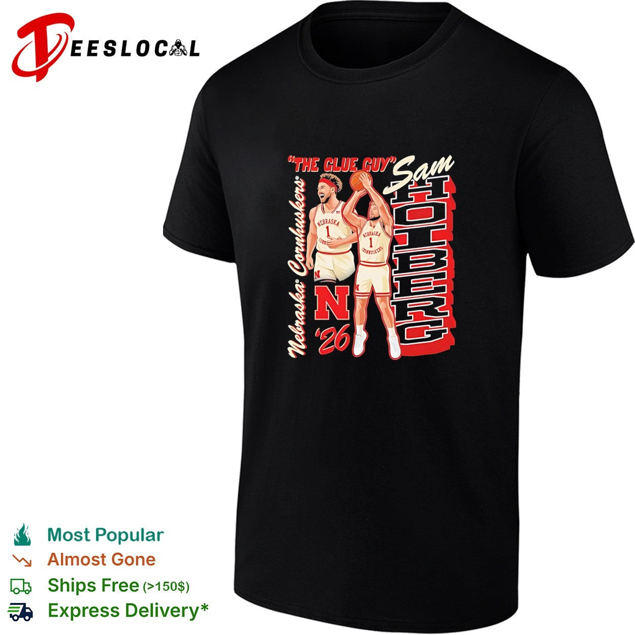Sam Holberg Nebraska Cornhuskers the glue guy basketball shirt