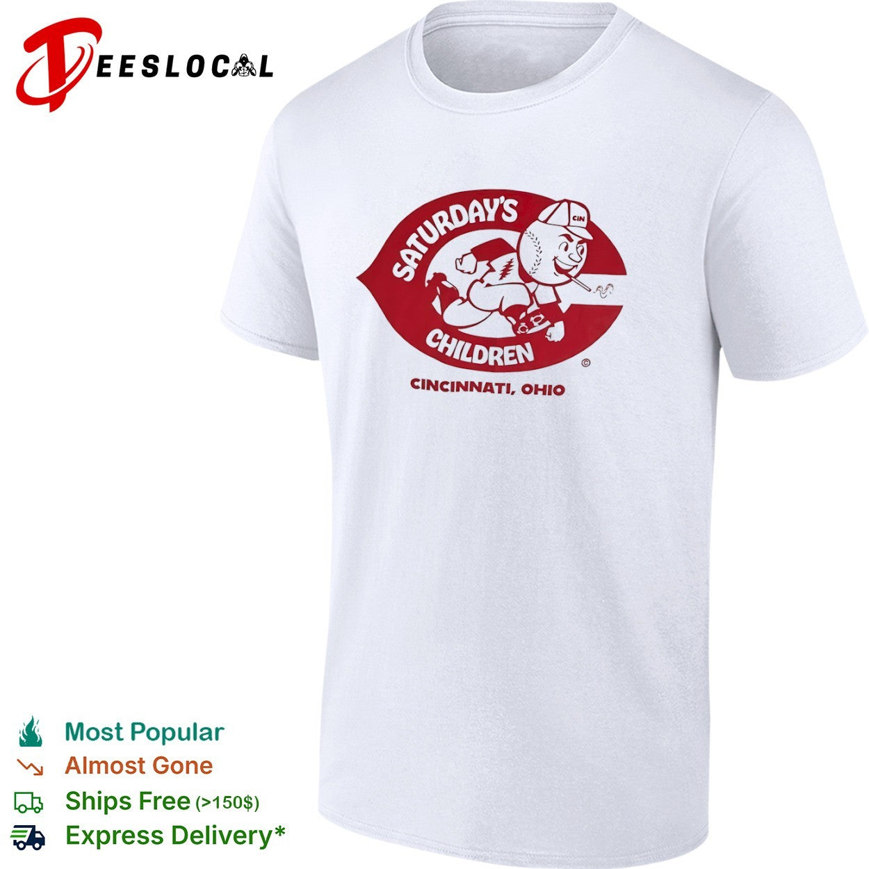 Saturday’s Children Cincinnati Reds Mr Redlegs x Grateful Dead Logo shirt