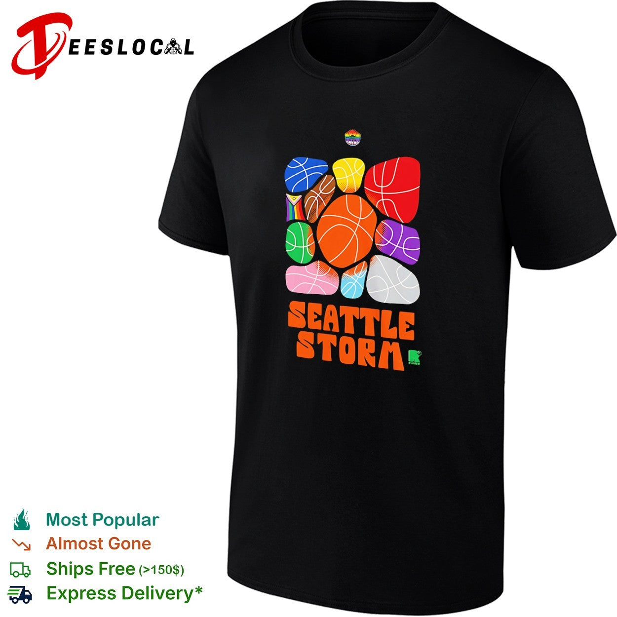 Seattle Storm Pride Month Logo Basketballs WNBA Team shirt