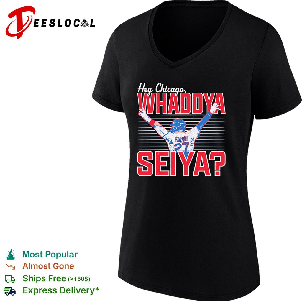 Seiya Suzuki Chicago Cubs hey whaddya player back shirt