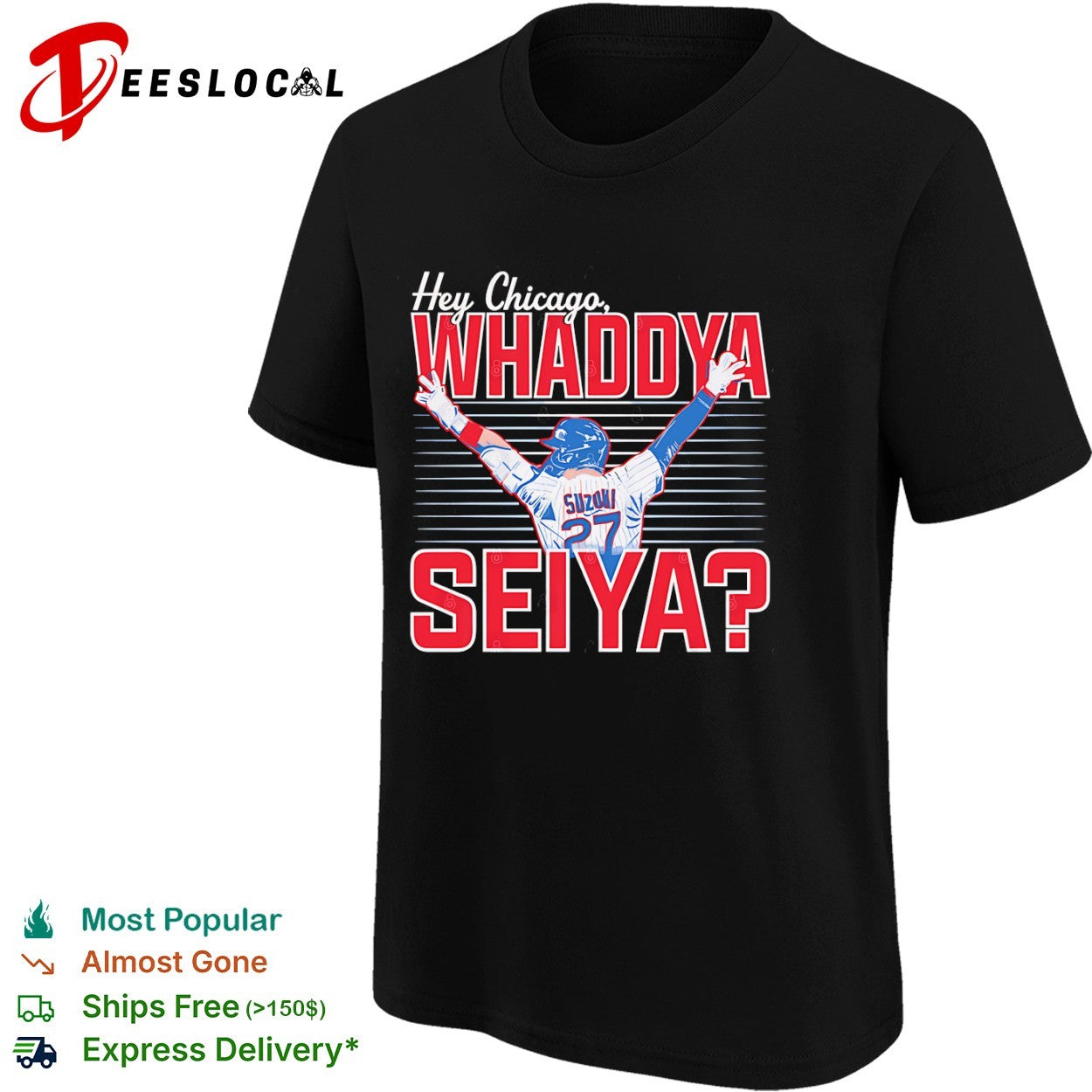 Seiya Suzuki Chicago Cubs hey whaddya player back shirt