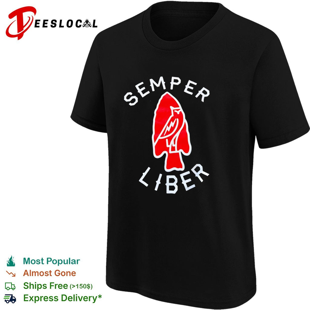 Semper Liber red owl arrowhead OVO shirt