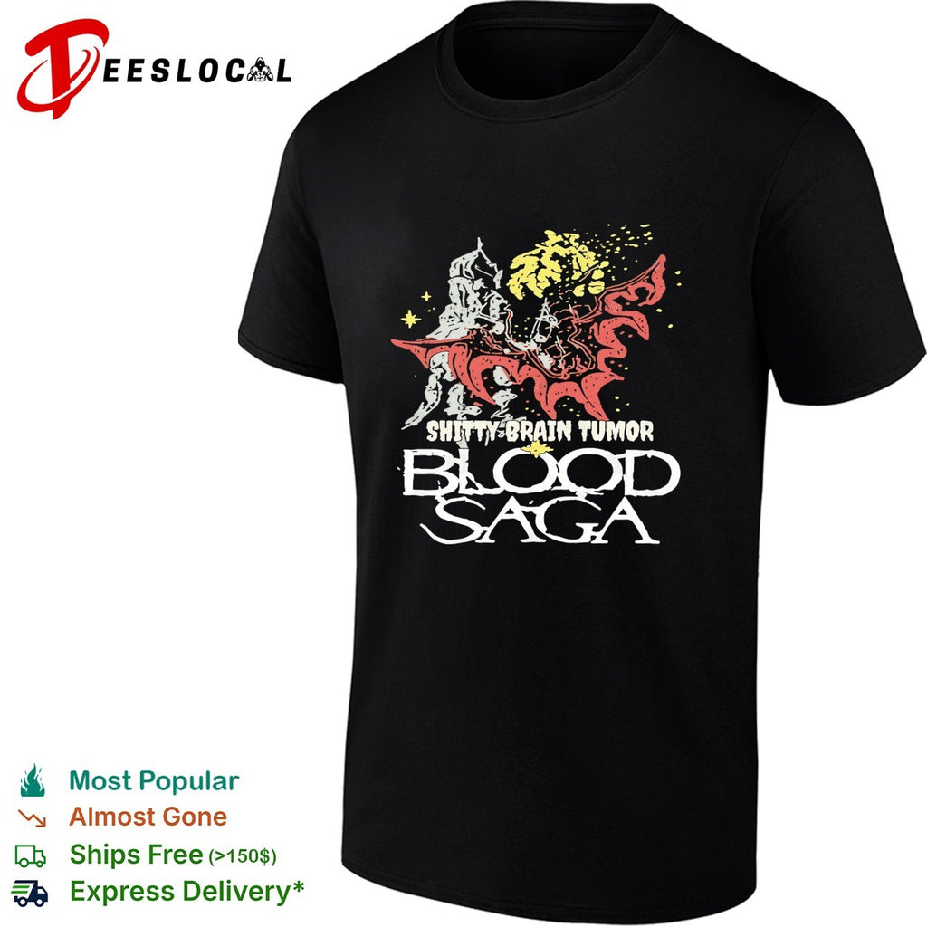 Shitty Brain Tumor Blood Saga skeleton horror band shirt