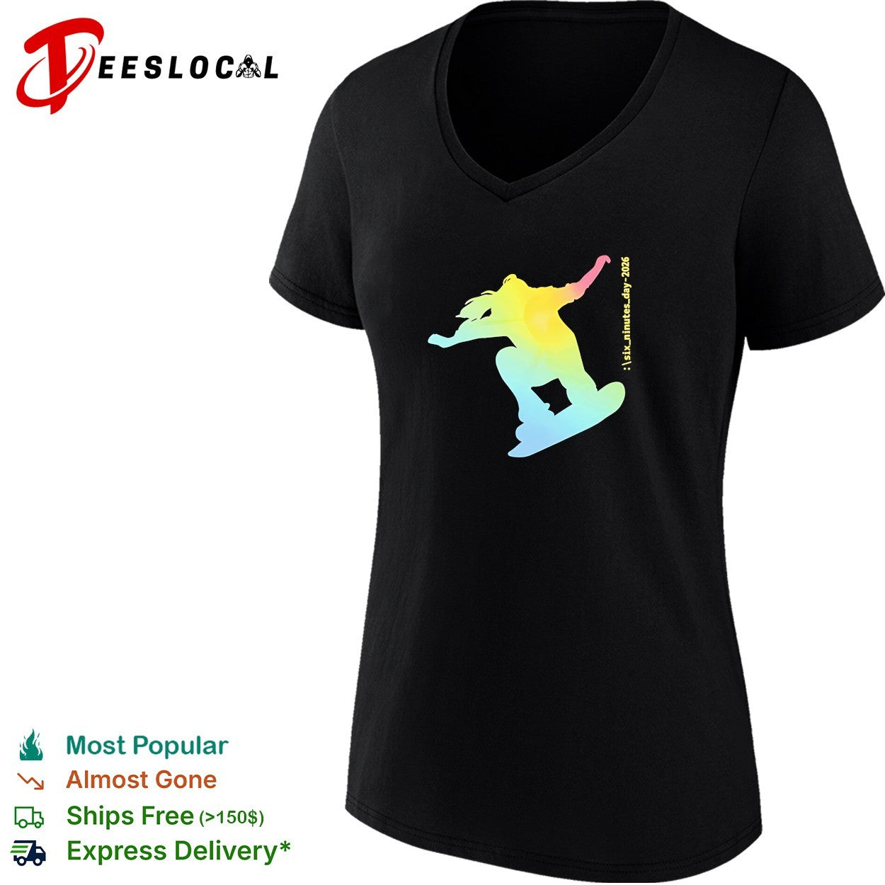 Six minutes day 2026 snowboarder snowboarding grpahic shirt