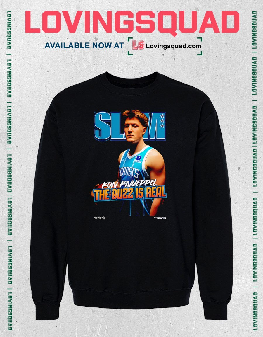 Slam Kon Knueppel Black Charlotte Hornets Cover Graphic Shirt