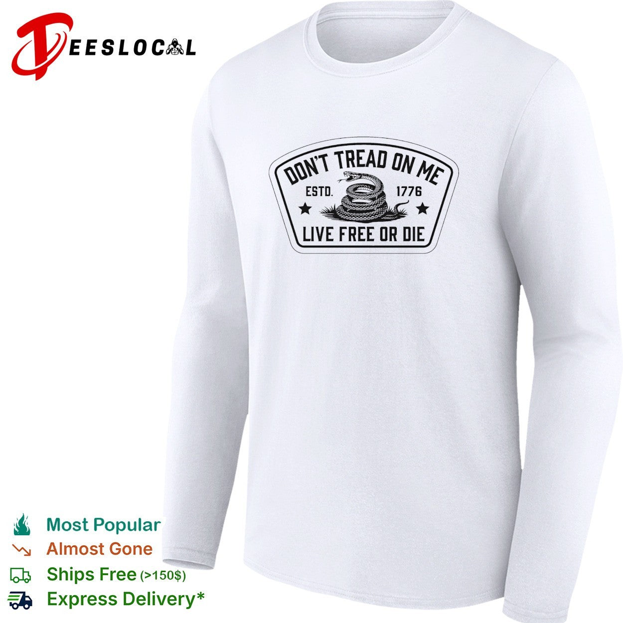 Snake don’t tread on me live free or die 1776 shirt