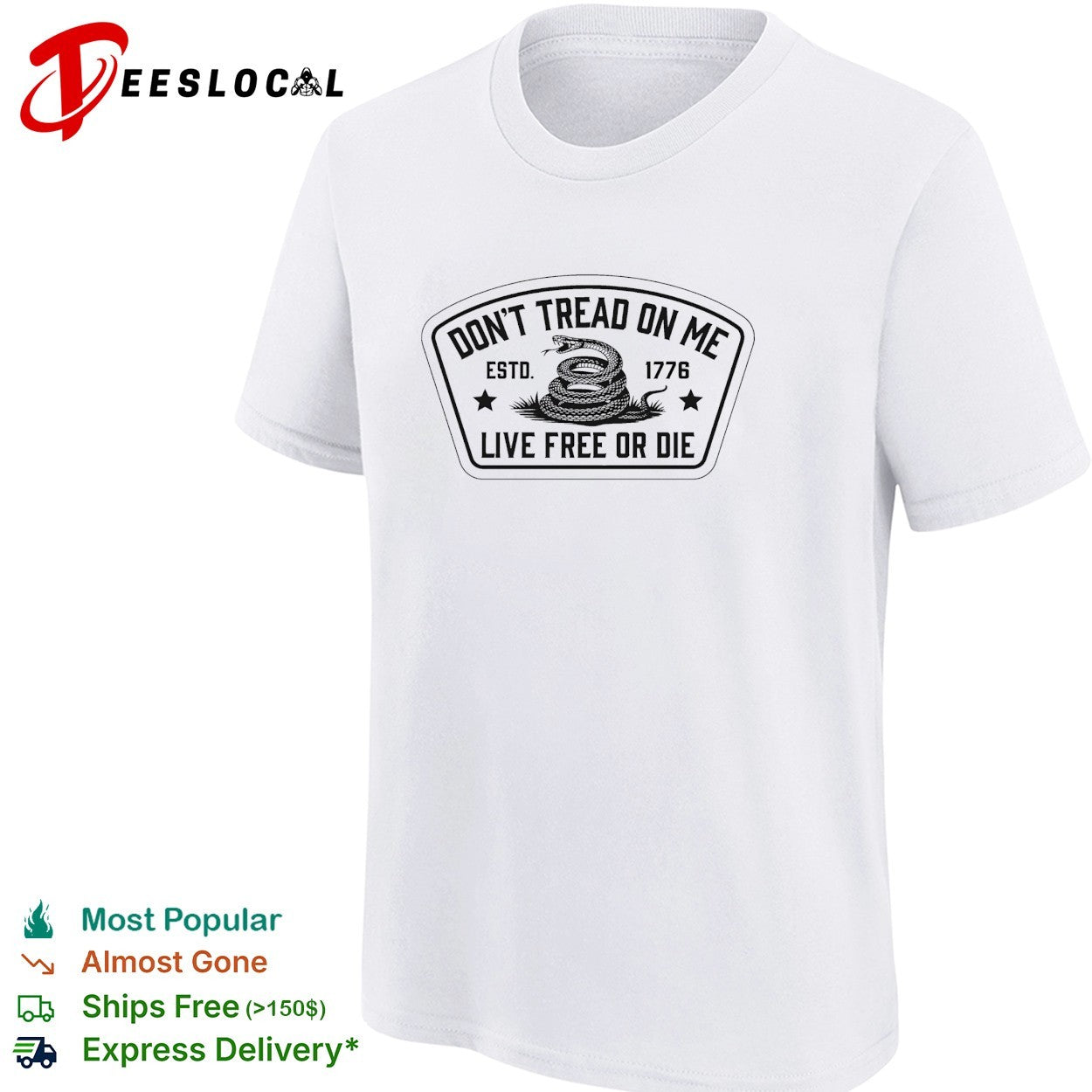 Snake don’t tread on me live free or die 1776 shirt