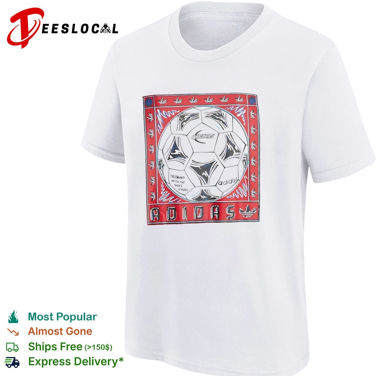 Soccer ball originals the brand with the three stripes shirt