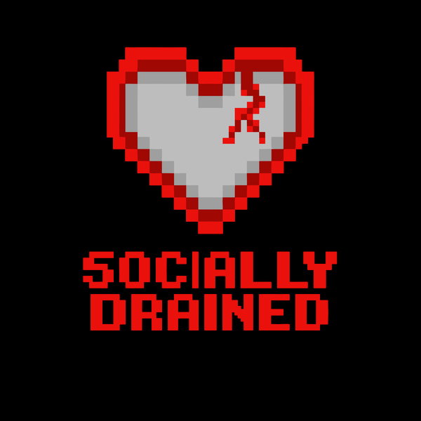 Socially Drained Broken Pixel Heart