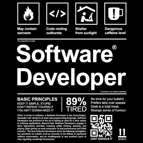 Software Developer Care Instructions