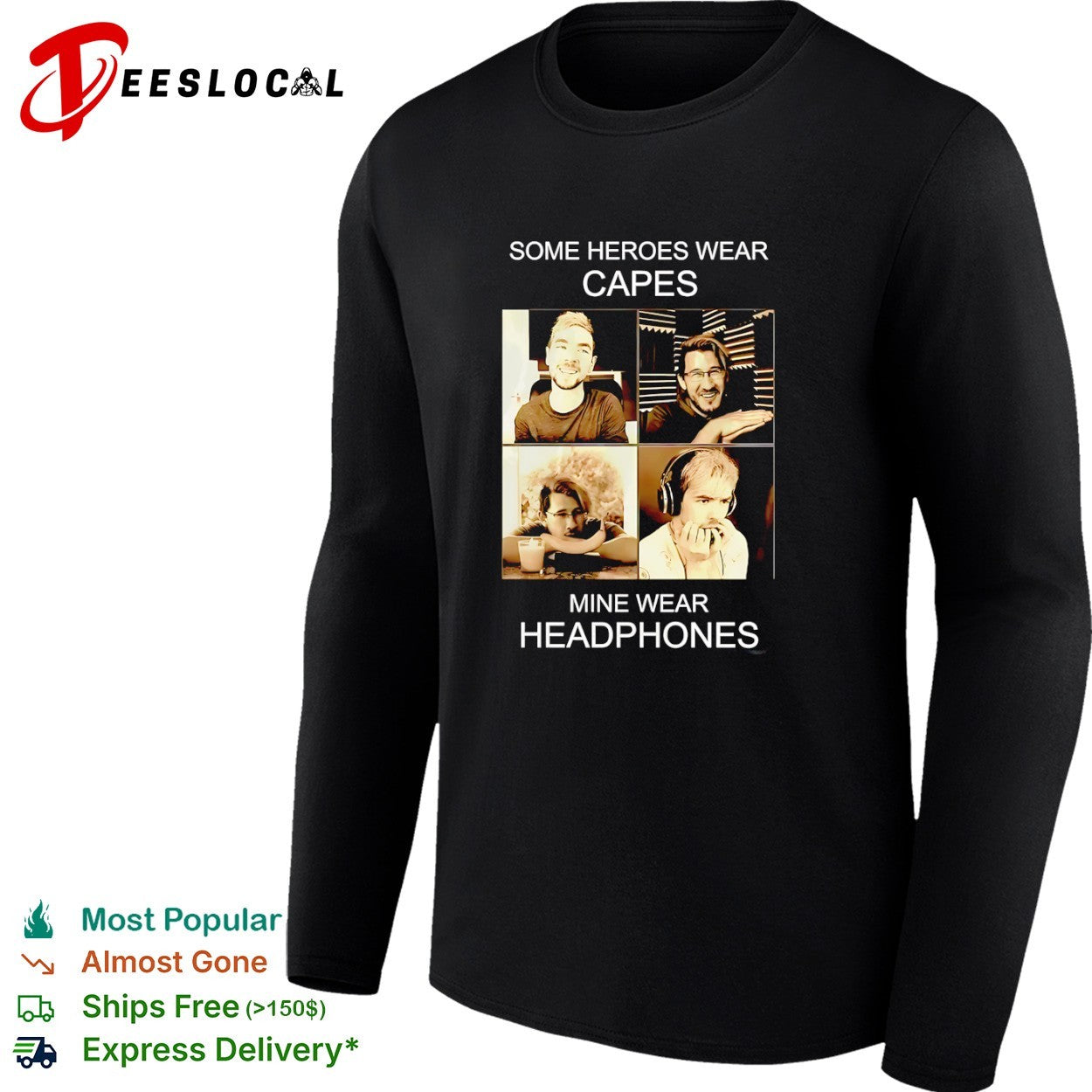 Some Heroes Wear Capes Mine Wear Headphones gaming streamer shirt