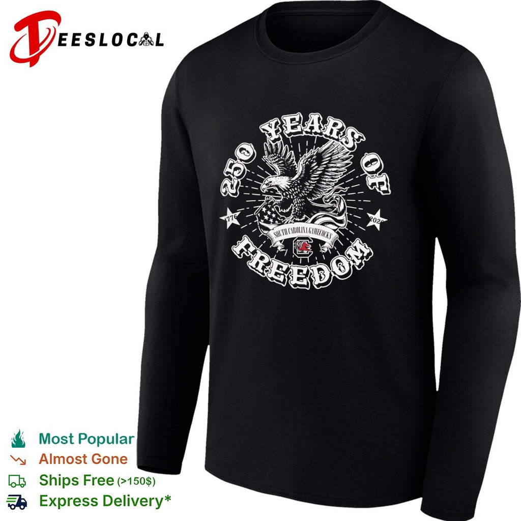 South Carolina Gamecocks 250 Years of Freedom 1776 2026 eagle American flag shirt