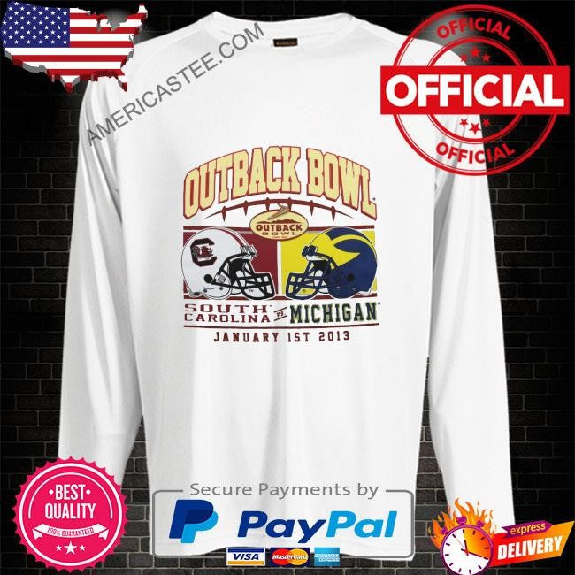 South Carolina gamecocks vs. michigan wolverines 2013 outback bowl dueling shirt