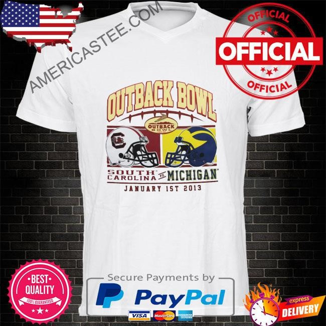 South Carolina gamecocks vs. michigan wolverines 2013 outback bowl dueling shirt