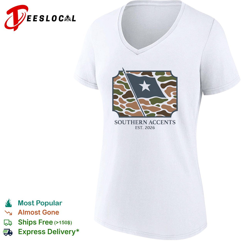 Southern Accents est 2026 camo flag shirt