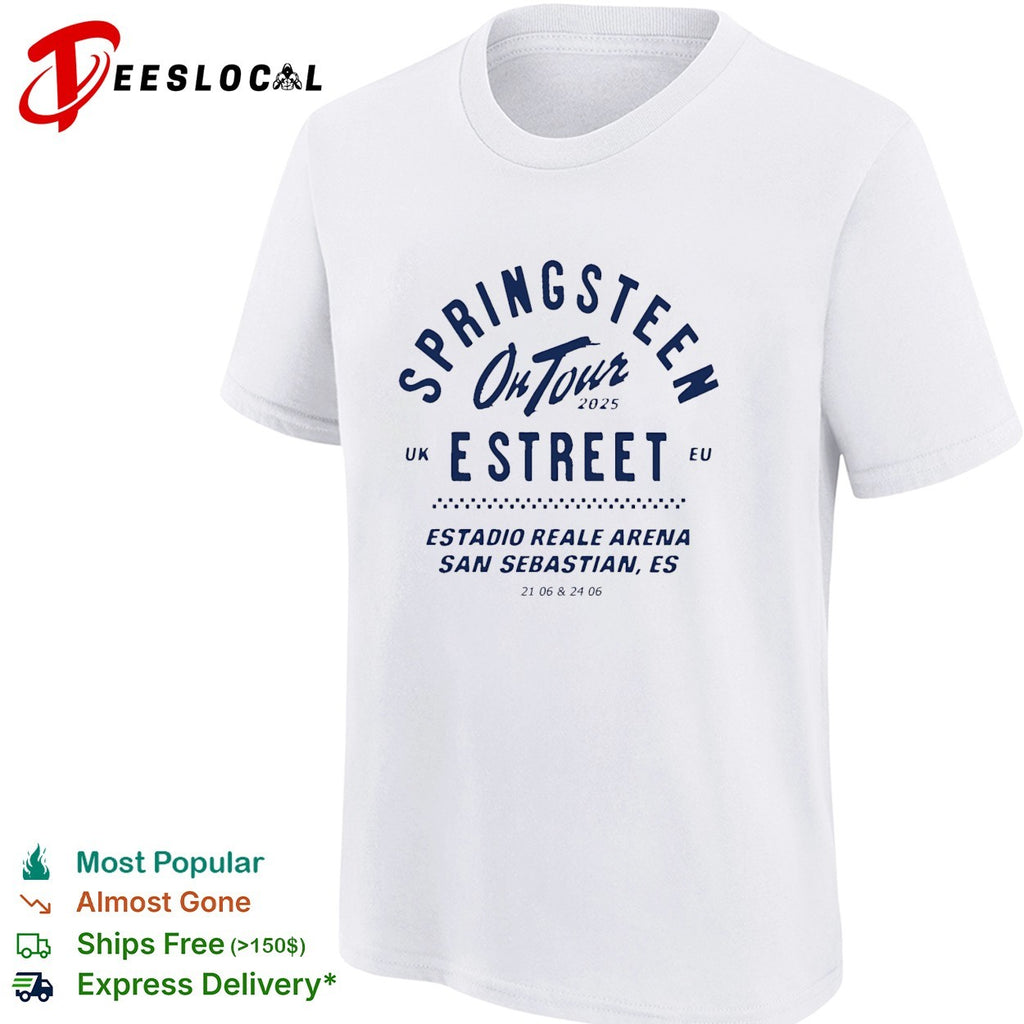 Springsteen on tour 2025 E Street UK EU Estadio Reale Arena San Sebastian shirt