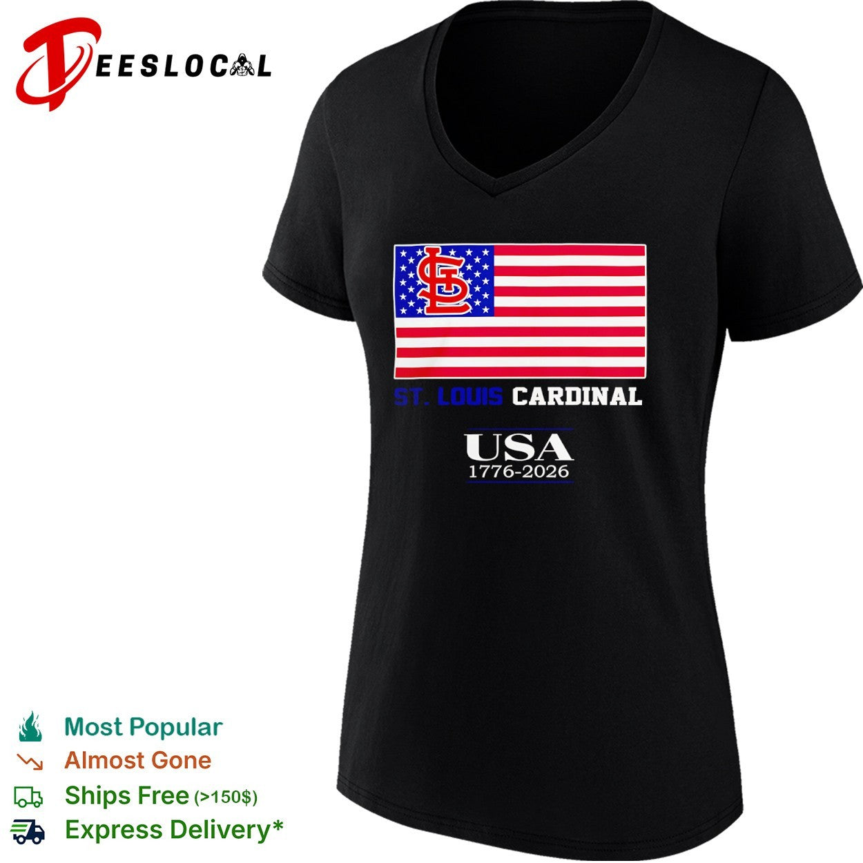 St Louis Cardinal USA 1776 2026 American Flag Sports shirt