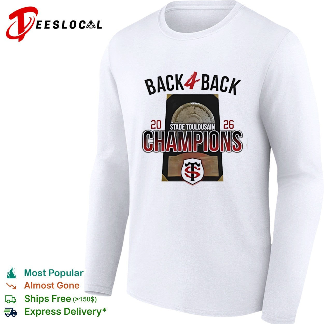 Stade Toulousain Back 4 Back 20 26 Champions Rugby French Top 14 Tournament shirt