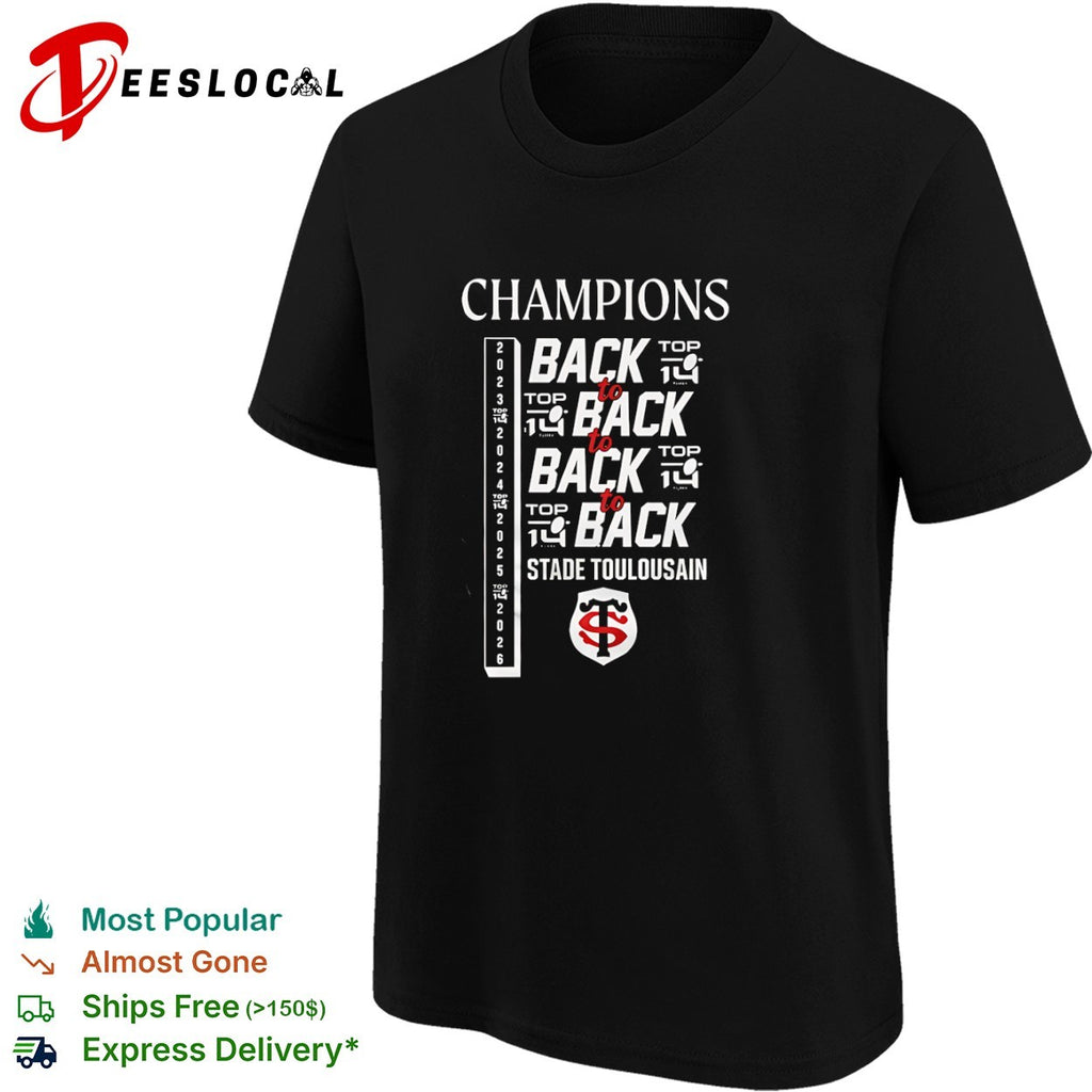 Stade Toulousain Champions Back to Back Top 14 2023 2024 2025 2026 shirt