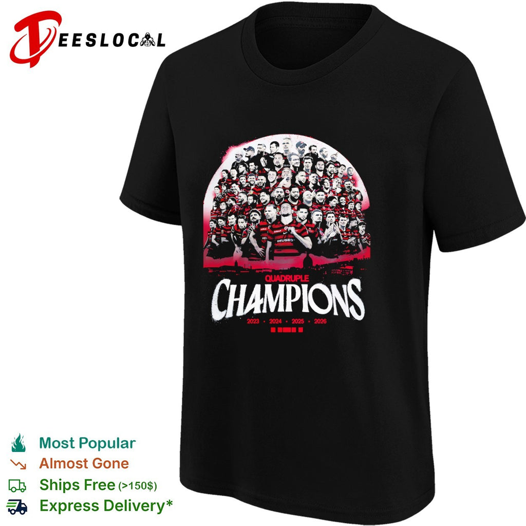 Stade Toulousain Quadruple Champions 2023 2024 2025 2026 Rugby Top 14 Shirt