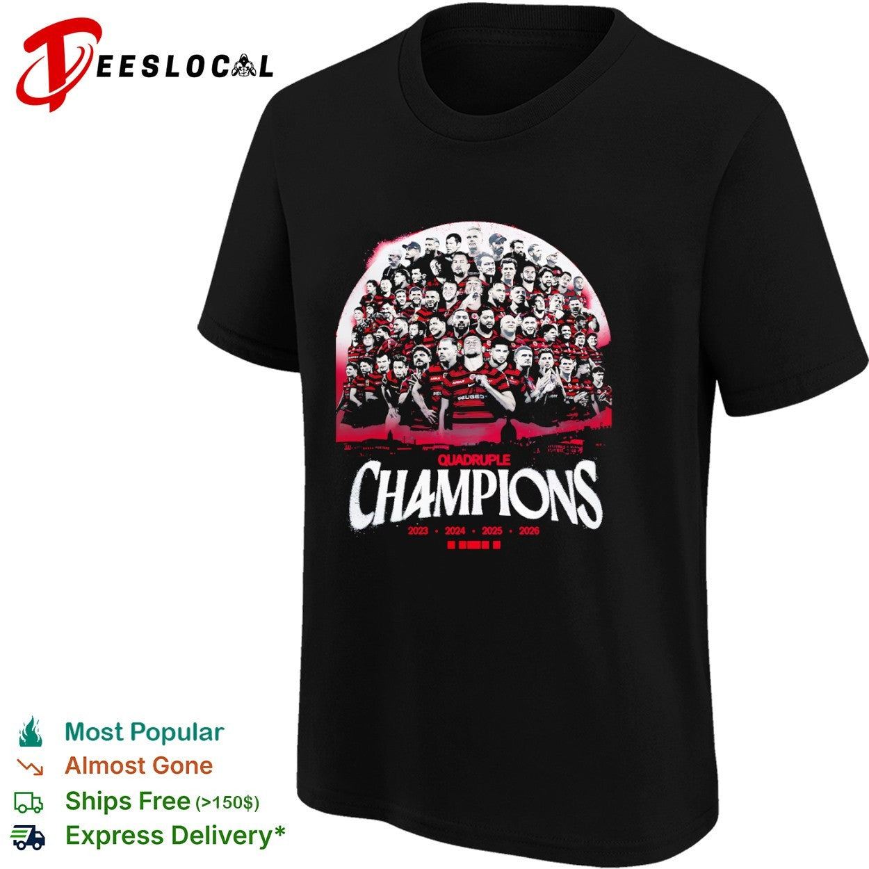 Stade Toulousain Quadruple Champions 2023 2024 2025 2026 Rugby Top 14 Shirt