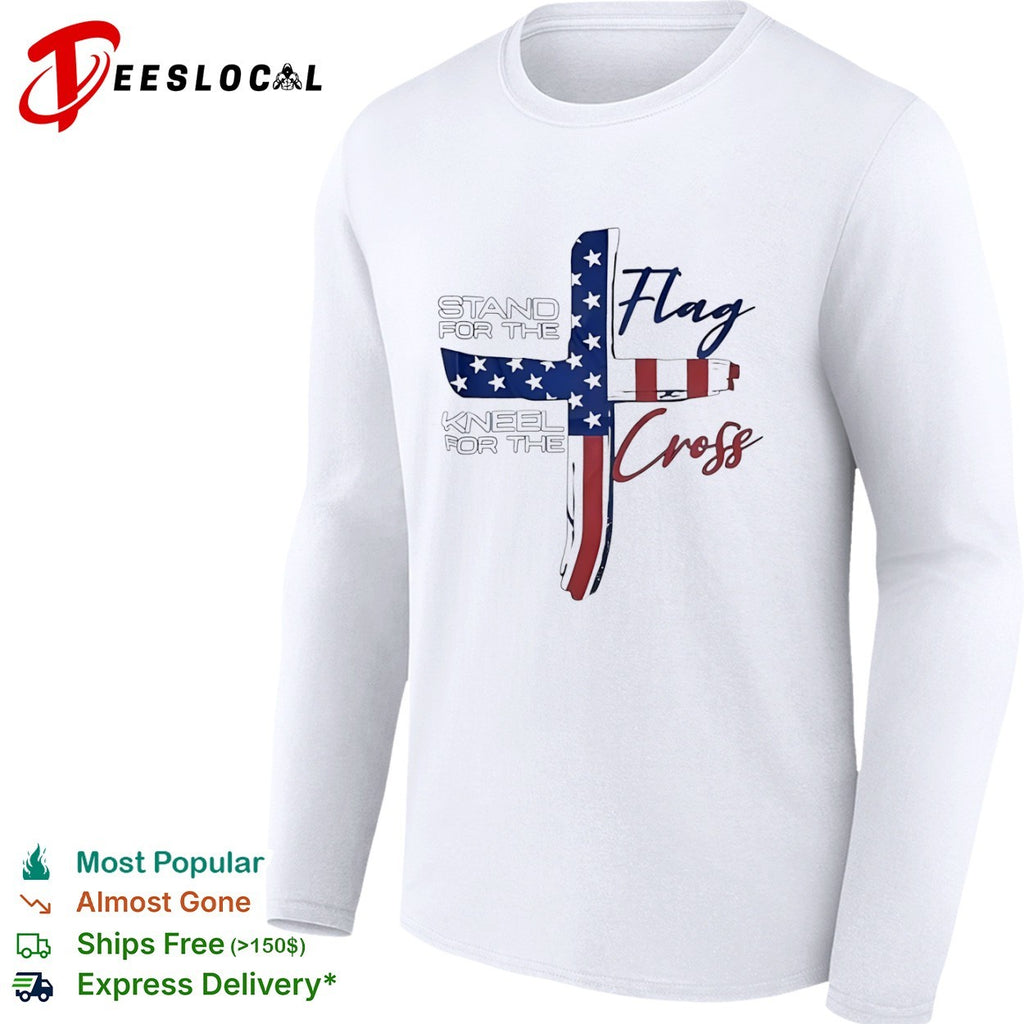 Stand for the flag kneel for the Cross USA flag shirt