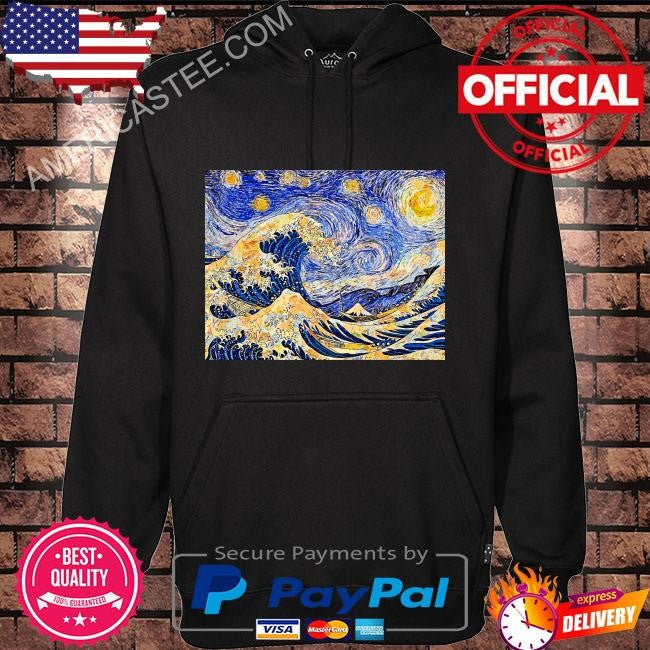 Starry night over the great wave off kanagawa shirt