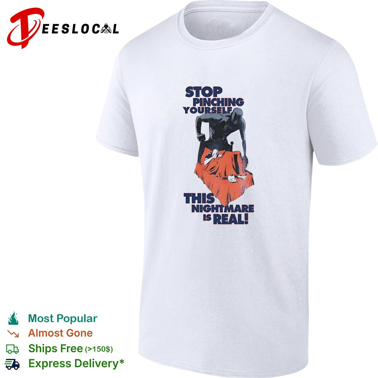 Stop pinching yourself this nightmare is real shadow figure pulling blanket off person in bed shirt