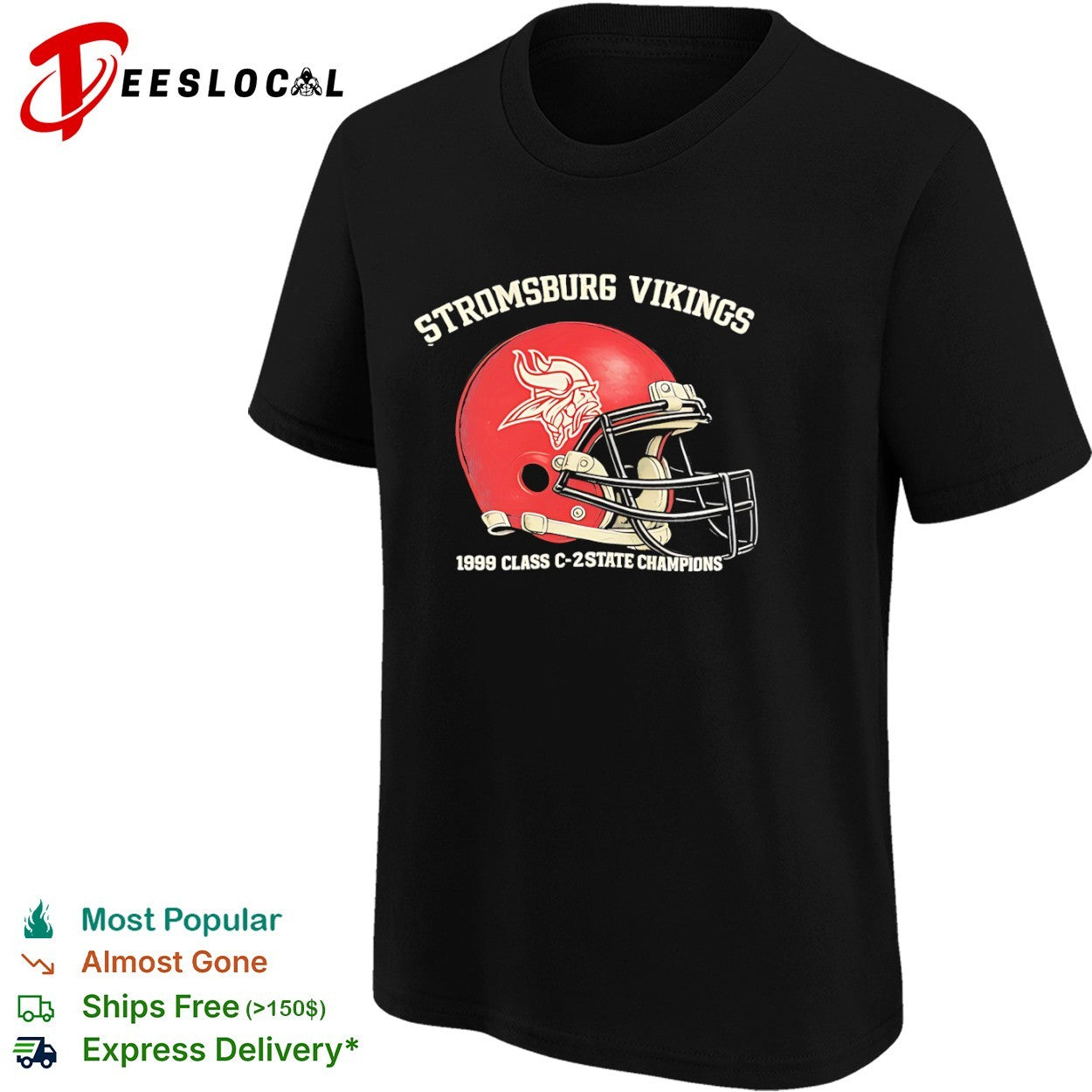 Stromsburg Vikings 1999 Class C 2 State Champions Football Helmet shirt
