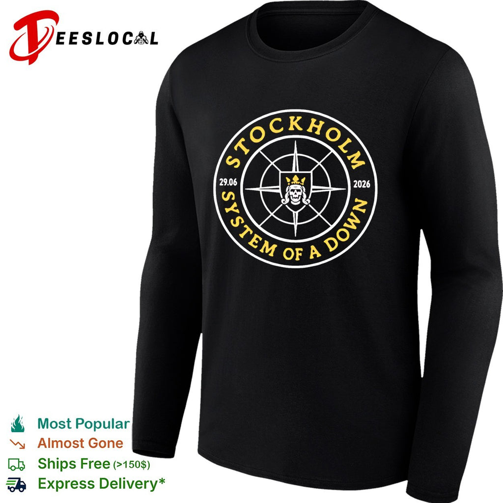 System of a Down Stockholm 2026 tour badge shirt