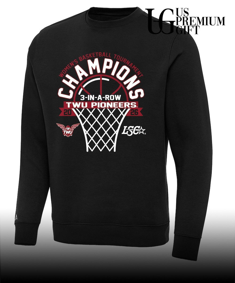 TWU Pioneers basketball 2026 3-In-A-Row LSC Tournament Champions shirt