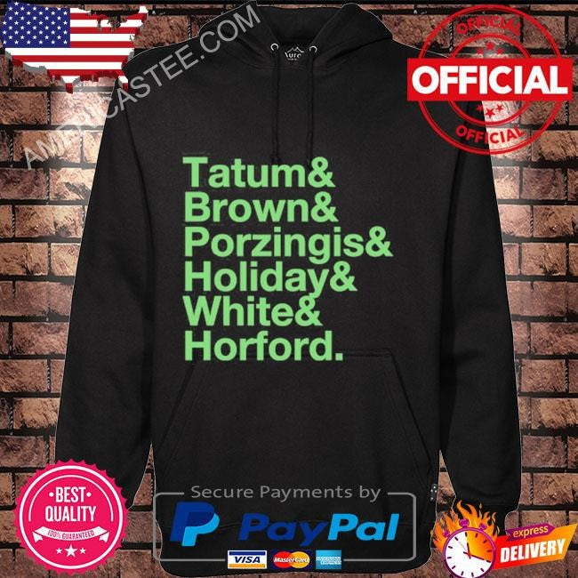 Tatum Brown Porzingis Holiday White Horford Boston Celtics Shirt
