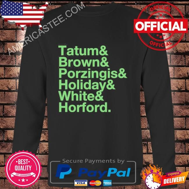Tatum Brown Porzingis Holiday White Horford Boston Celtics Shirt