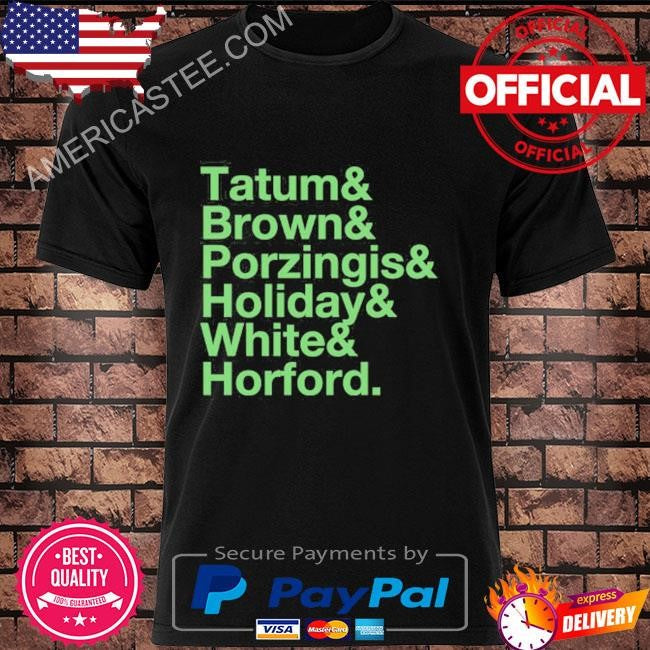 Tatum Brown Porzingis Holiday White Horford Boston Celtics Shirt