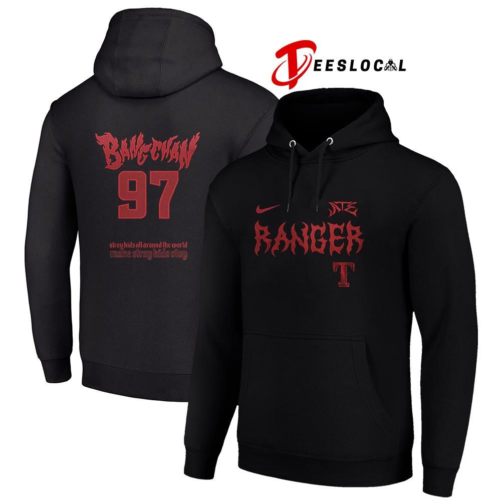 Texas Rangers x Stray Kids Bangchan all around the world Dominate world tour name and number shirt