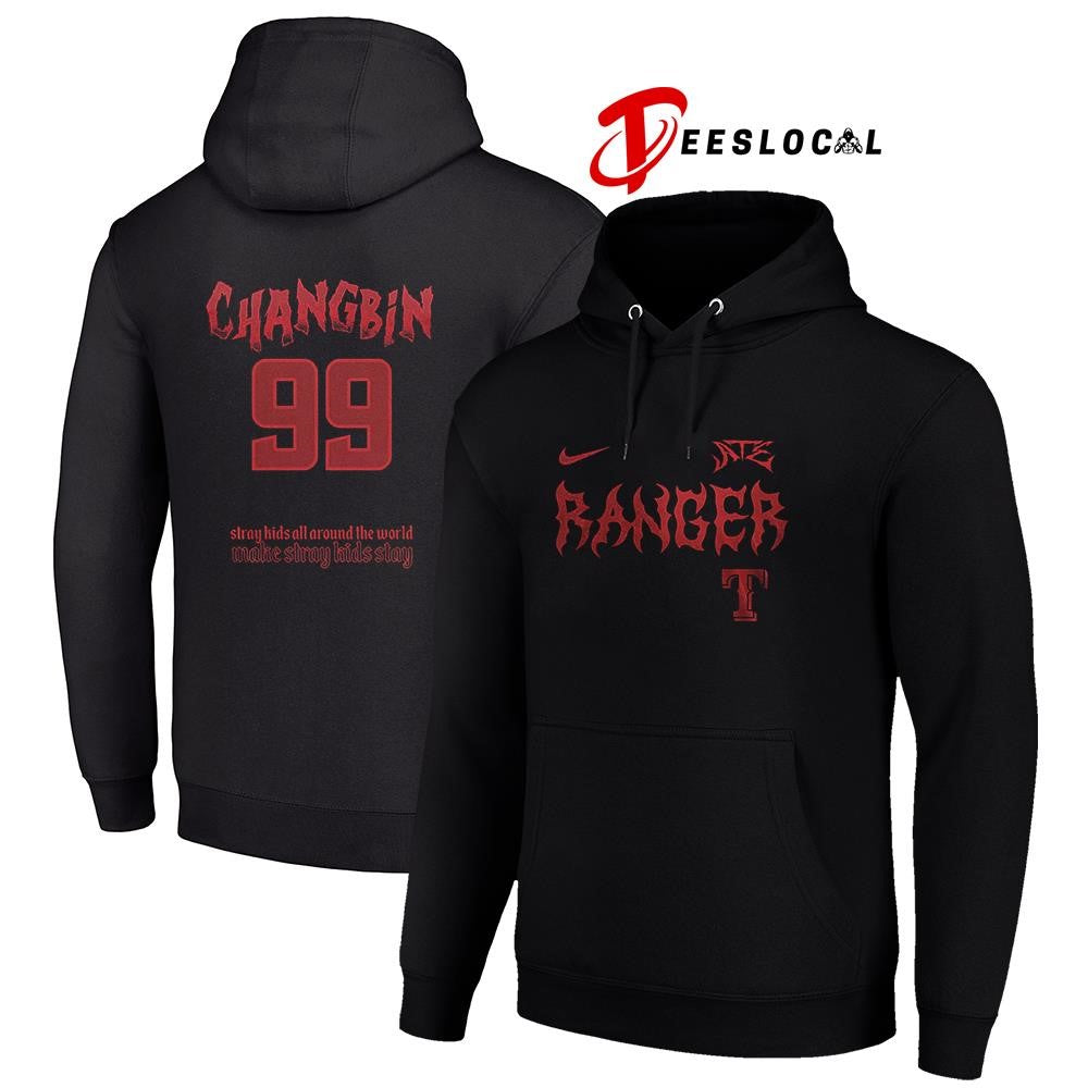 Texas Rangers x Stray Kids Changbin all around the world Dominate world tour name and number shirt