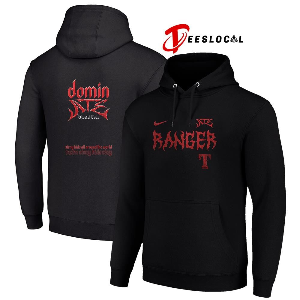 Texas Rangers x Stray Kids Domin all around the world Dominate world tour name and number shirt