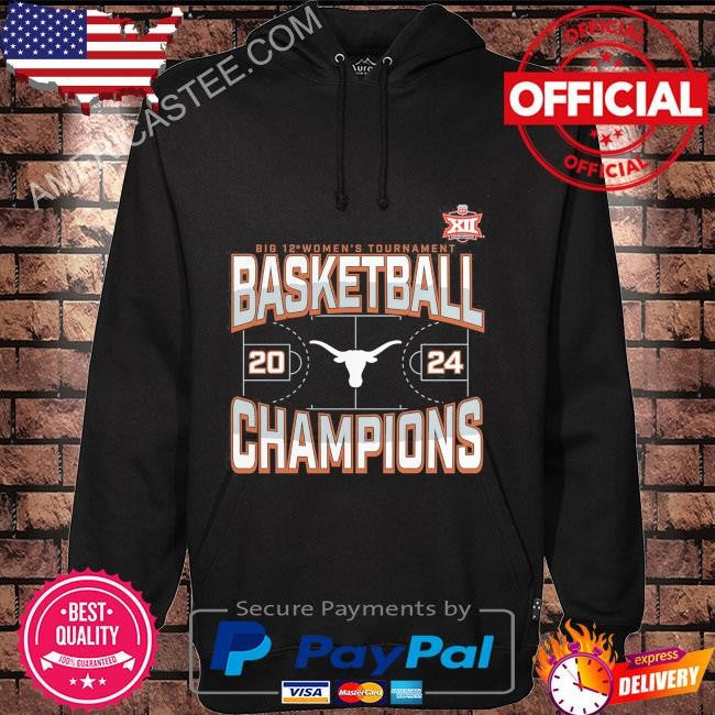 Texas longhorns 2024 big 12 women’s basketball conference tournament champions three pointer shirt