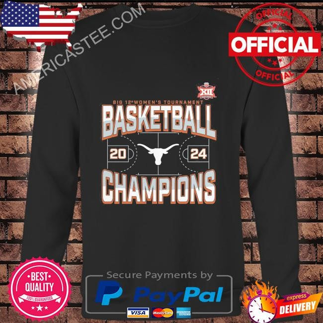 Texas longhorns 2024 big 12 women’s basketball conference tournament champions three pointer shirt