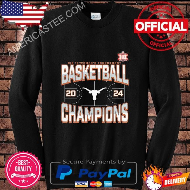 Texas longhorns 2024 big 12 women’s basketball conference tournament champions three pointer shirt