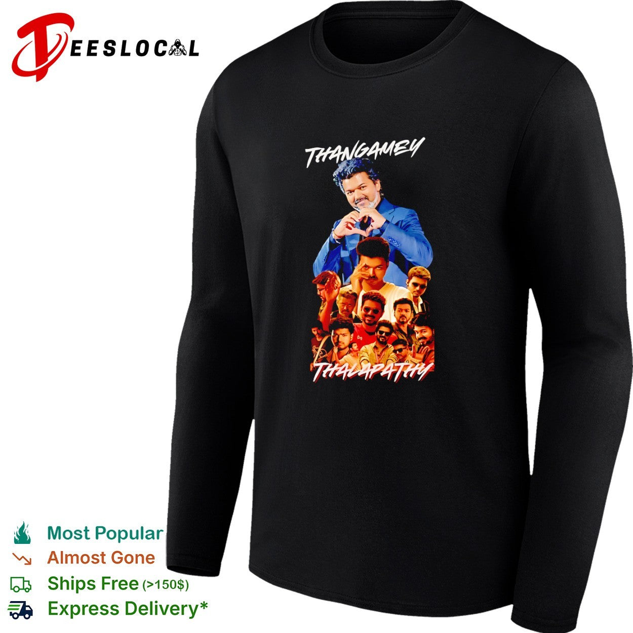 Thangamey Thalapathy Vijay multi expression movie portrait collage shirt